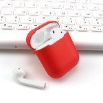 Wholesale Premium TPU Cover and Skin for Apple Airpods Charging Case with Hook Clip (Red)